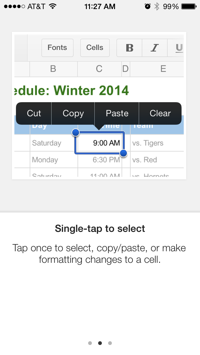 Google Sheets iOS FIRST RUN UX