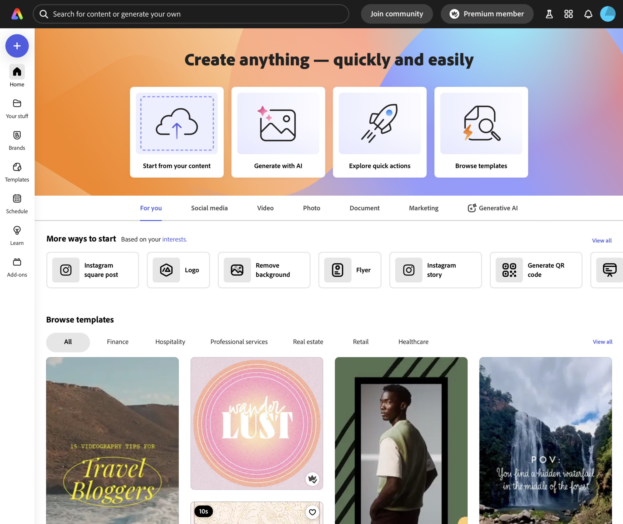 First Run Experience Adobe Express first run experience – FIRST RUN UX